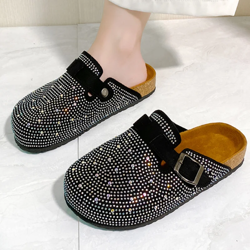 New Crystal Chunky Outdoors Mules Women Slippers Summer Clogs House Slippers Luxury Slides Casual Beach Designer Flip Flops