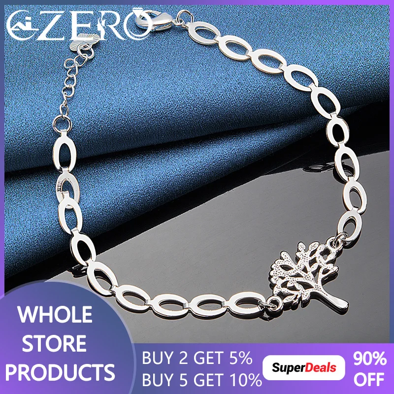 

ALIZERO 925 Sterling Silver Tree Bracelet For Women Fashion Wedding Engagement Party Jewelry Gifts