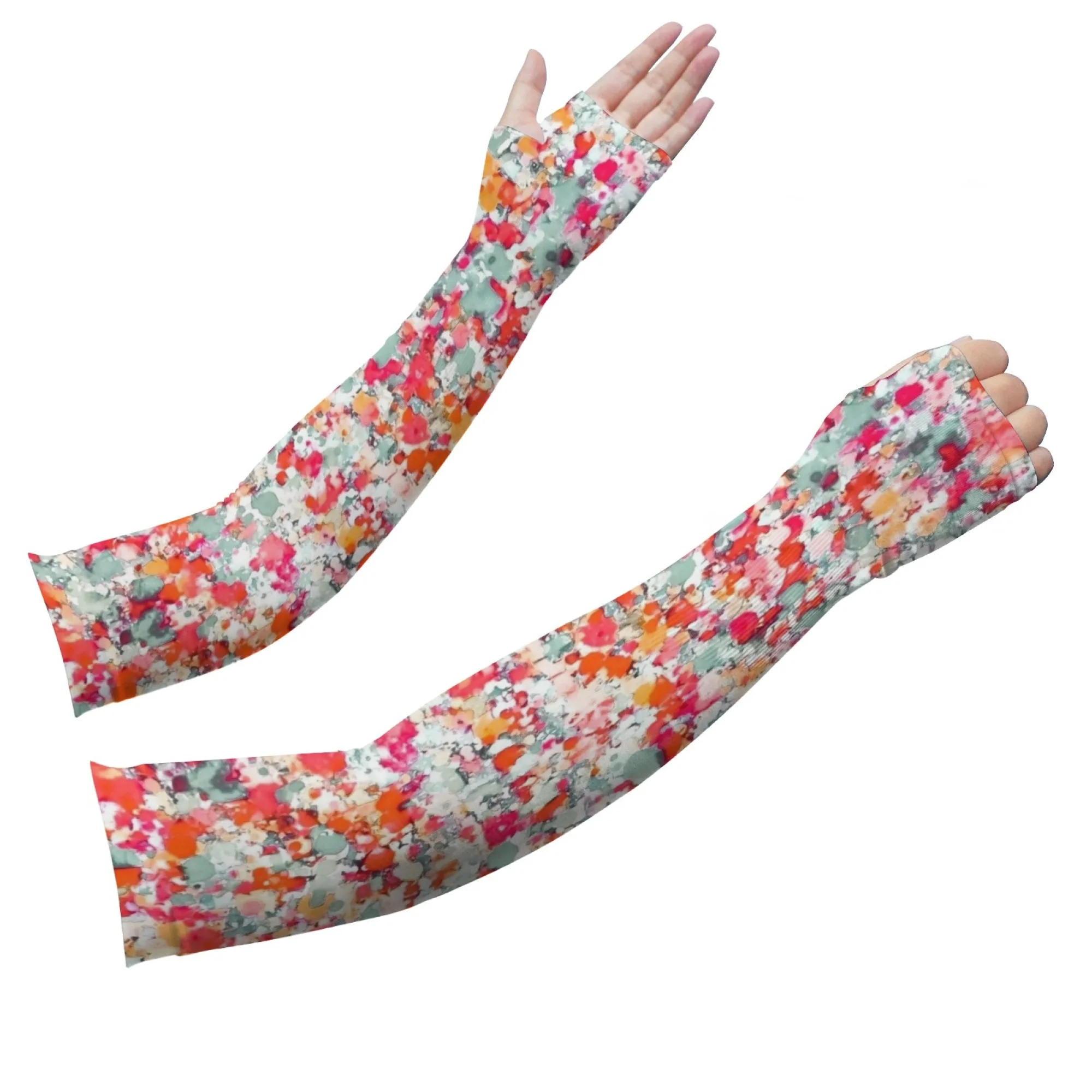 

Unisex Pink Floral Print Comfortable Breathable Protective Arm Sleeves Outdoor Activities Fishing Cycling and Gardening Sleeves