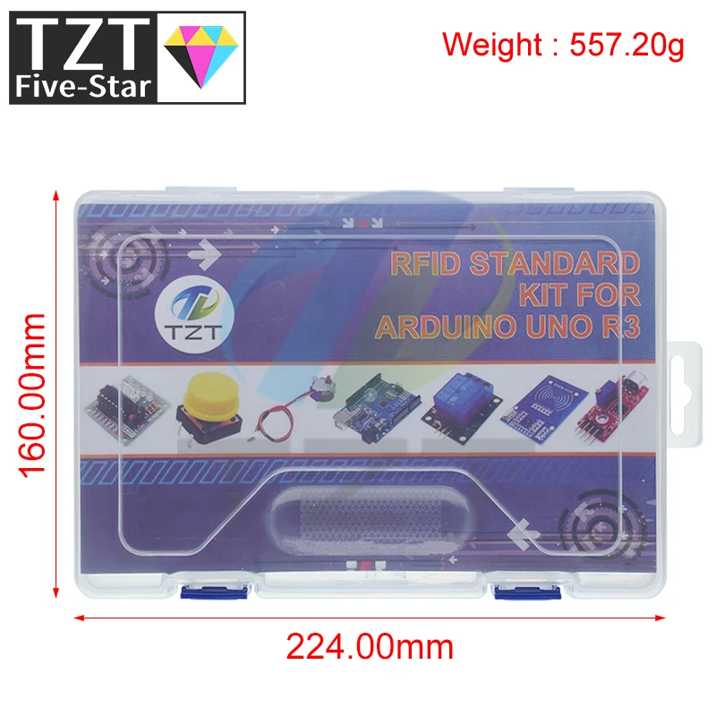 Imagem -02 - Tzt Mais Novo Kit Inicial Rfid para Arduino Uno R3-un r3 Placa de Ensaio e Suporte Motor de Passo Servo 1602 Lcd Fio de Ligação Uno r3