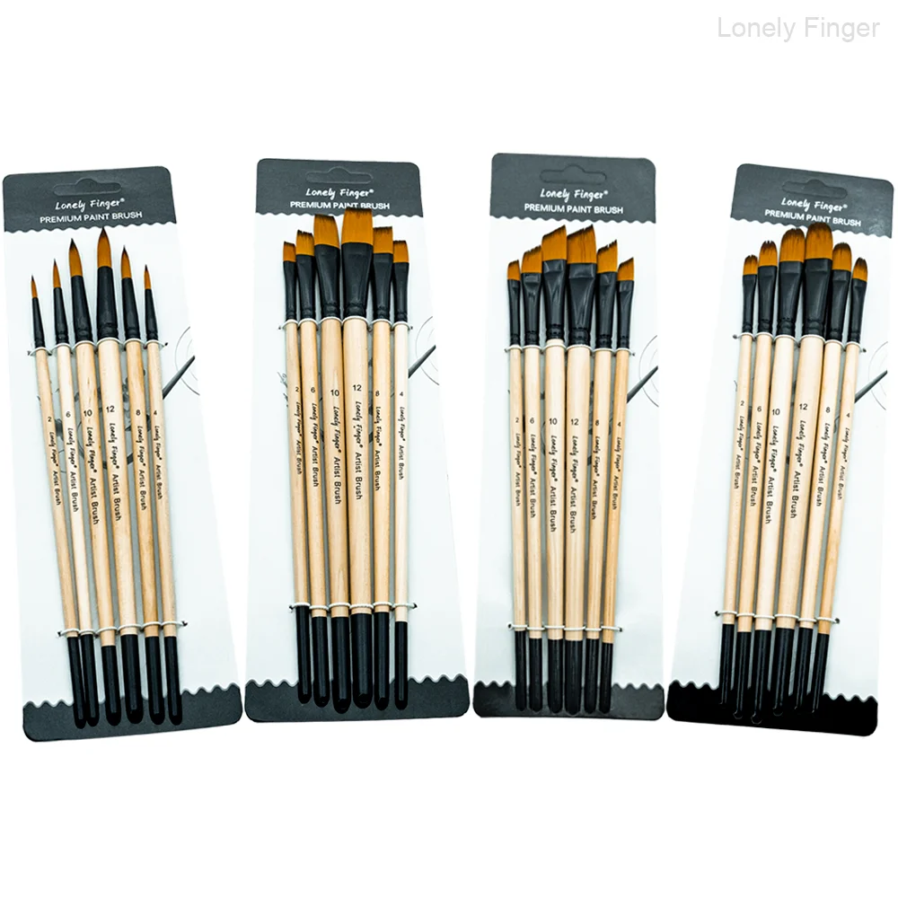 6/24/30Pcs Artist Paint Brush Set for Watercolor, Acrylic, Oil and All Media, Suitable for Canvas, Paper, Ceramic, Nylon Hair, W