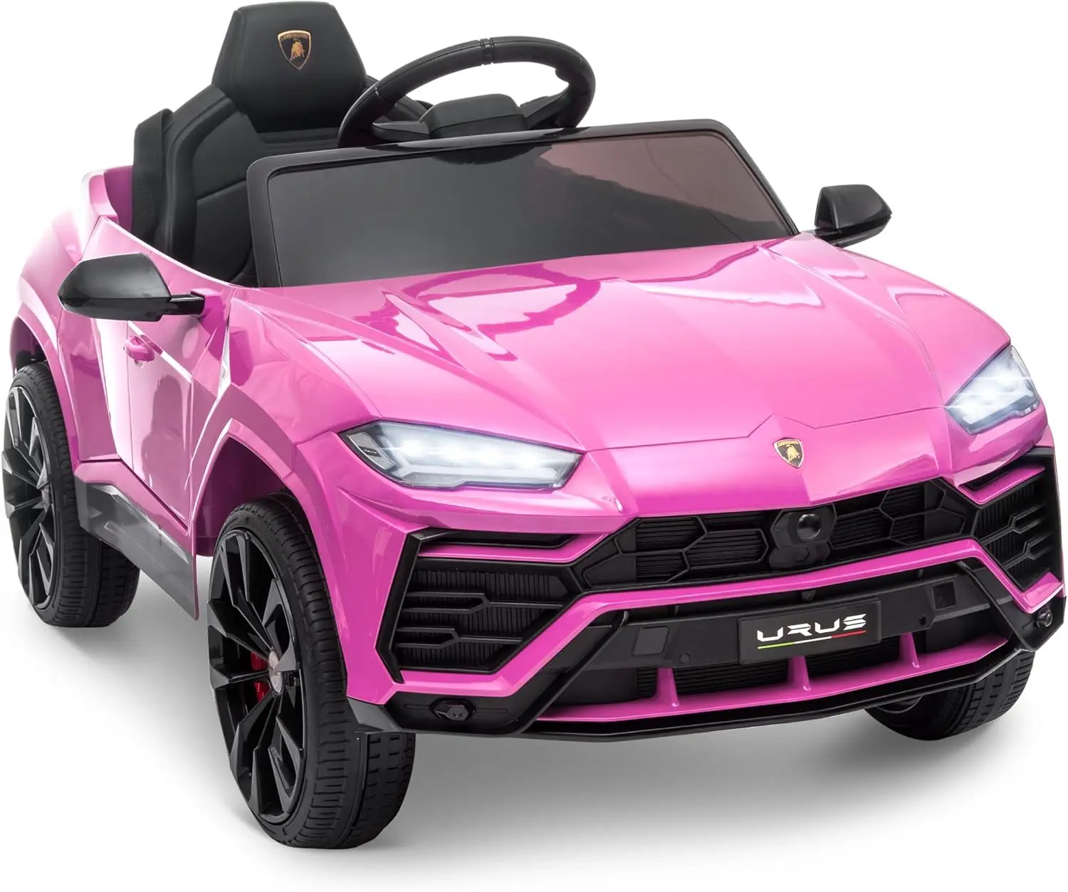 Voiture Urus sous licence 12V, jouet de roue électrique de voiture SUV avec télécommande Parent, lecteur de musique, Radio FM, phares LED,