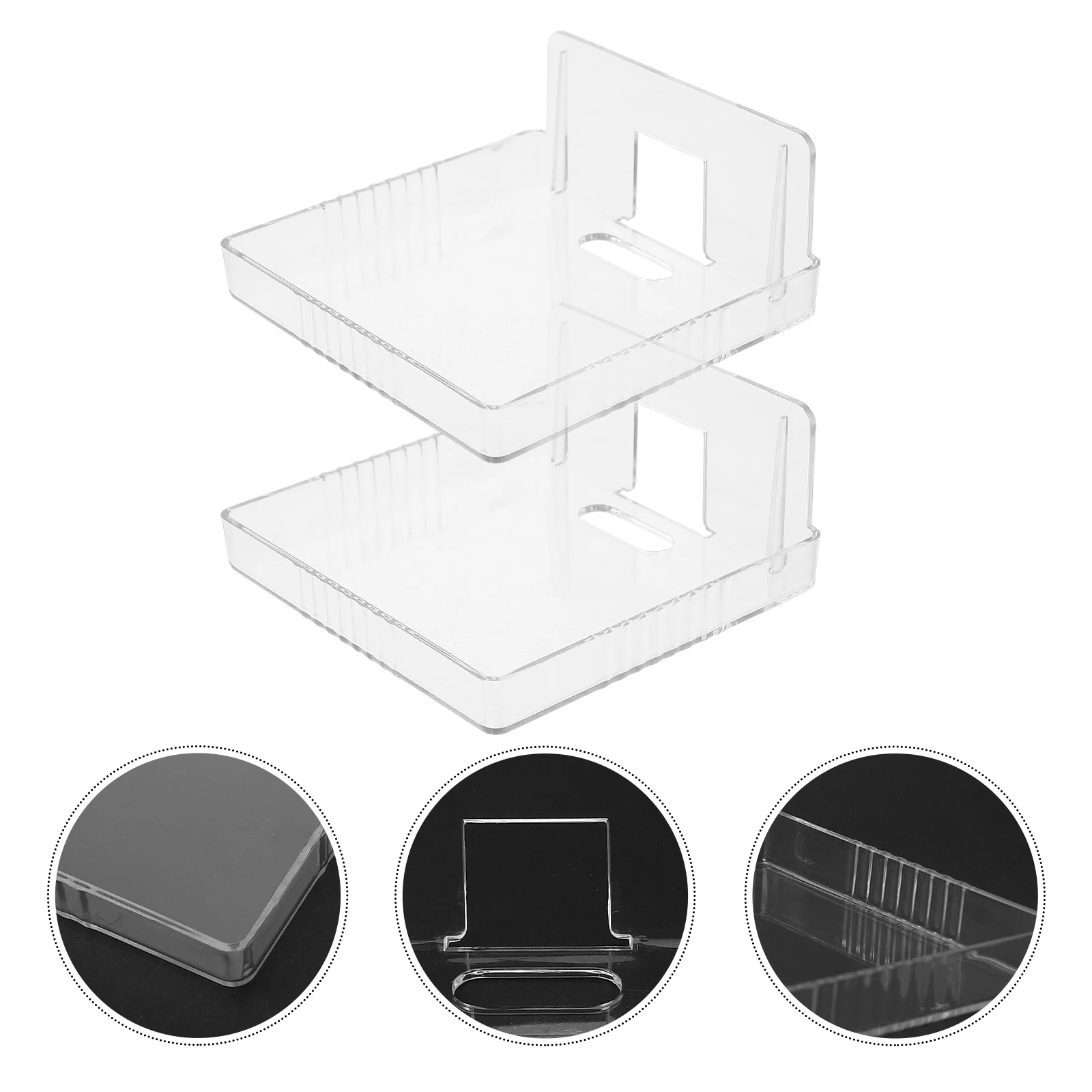 

2pcs Wall Mount Shelf For Camera Monitor Holder No Drill Transparent Adhesive Bracket Router Speaker Storage Mount Stand