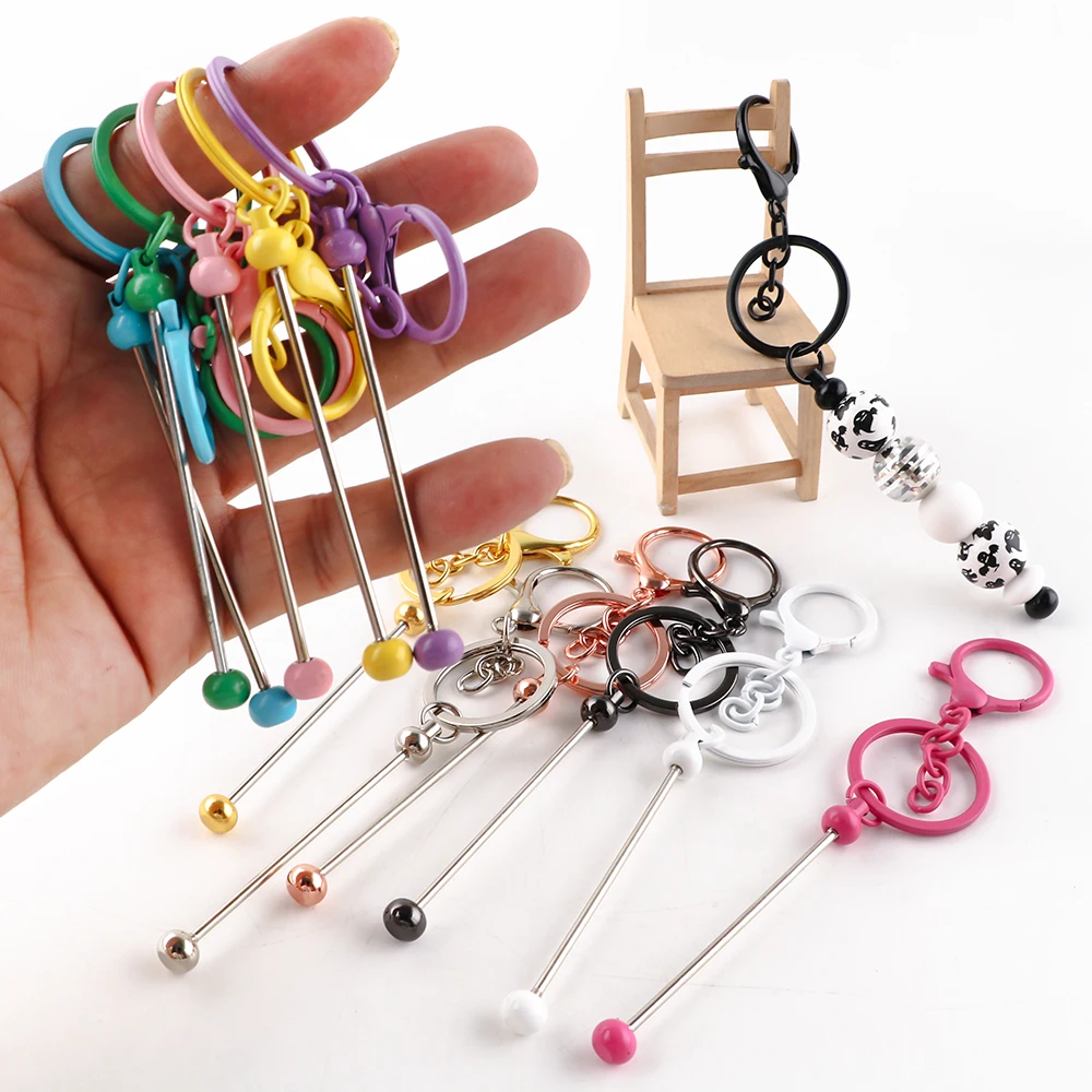 2Pcs  New Metal Keyring Bead Lobster Claw Clasp KeyChain DIY Bead For Jewelry Making Car Keychain Bag Decoration