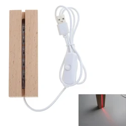 Rectangle LED Light Display Base Stand Night Light Base Wood Light Display Base Pedestal for Resin Art Multicolor Light
