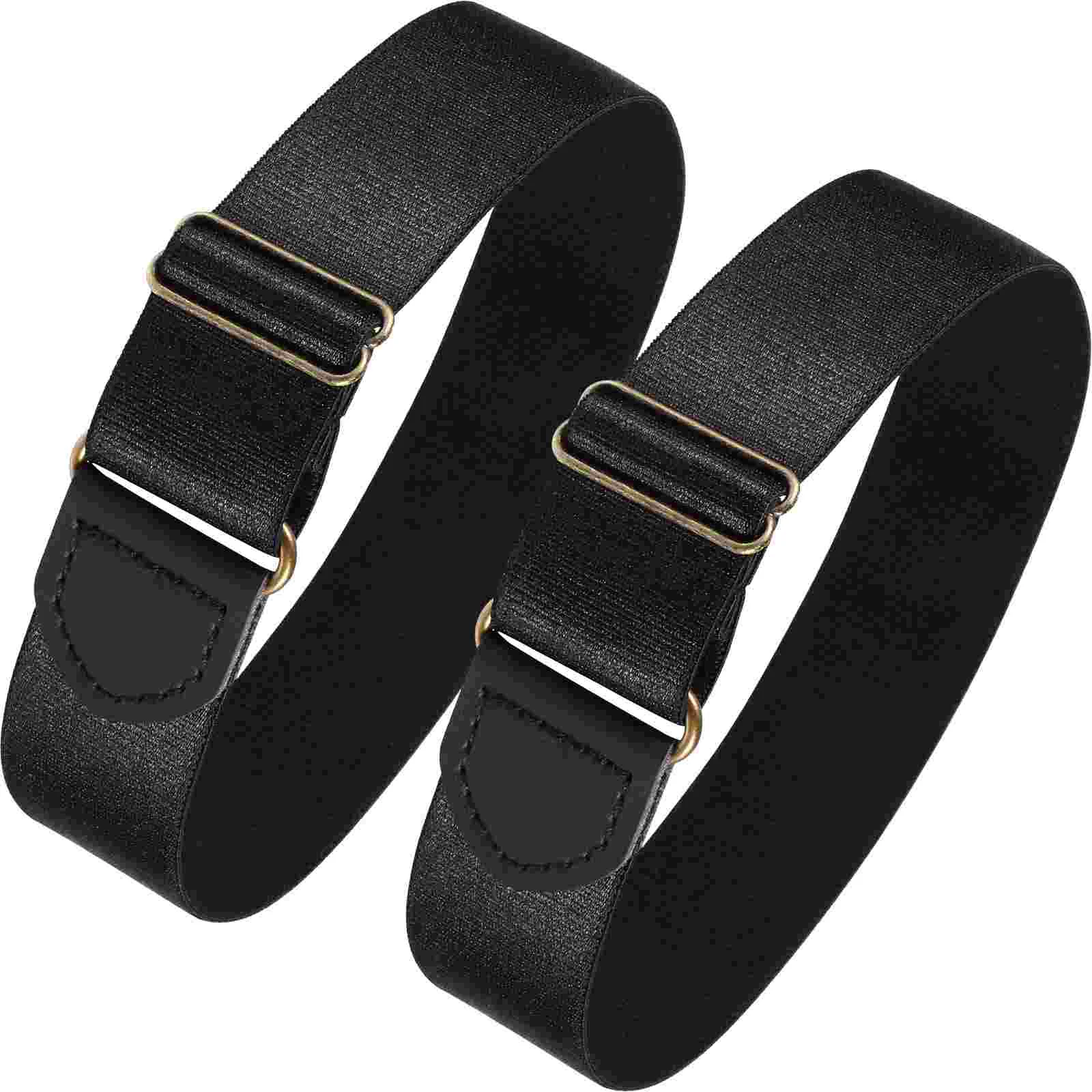 2 Pcs Bracelets Adjustable Sleeve Garters Cuffs Black Shirt Holders Shirts for Men