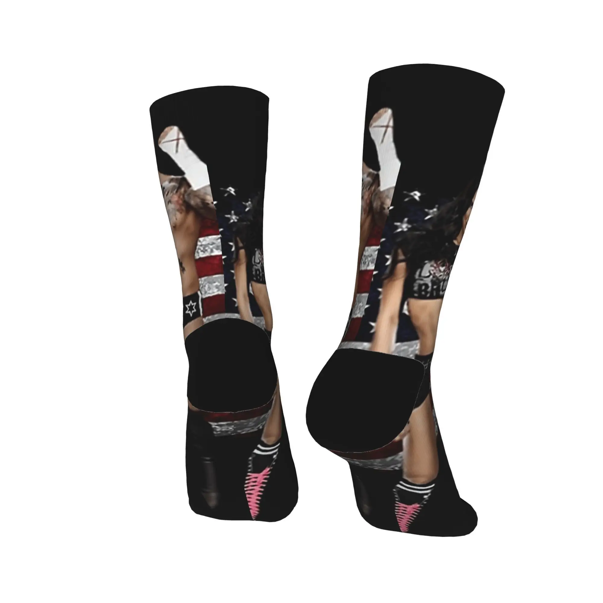 AJ Lee المصارعة Divas الجوارب جوارب مخصصة المضادة للانزلاق الرجال الجوارب تنفس الشتاء Harajuku الجري جوارب رياضية