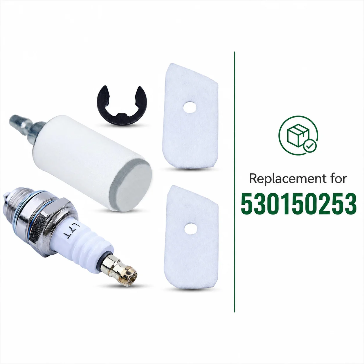 Air Fuel Filter Spark Plug E-Clip Kit For Husqvarna 124L 125L 125R 128L 128LD 125C 128C String Trimmer Parts Replaces 530150253