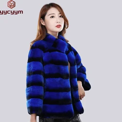 2024 New Style Luxury Women Winter Warm Real Fur Coat Real Rex Rabbit Fur Jackets Lady Genuine Natural Fur Short Jacket