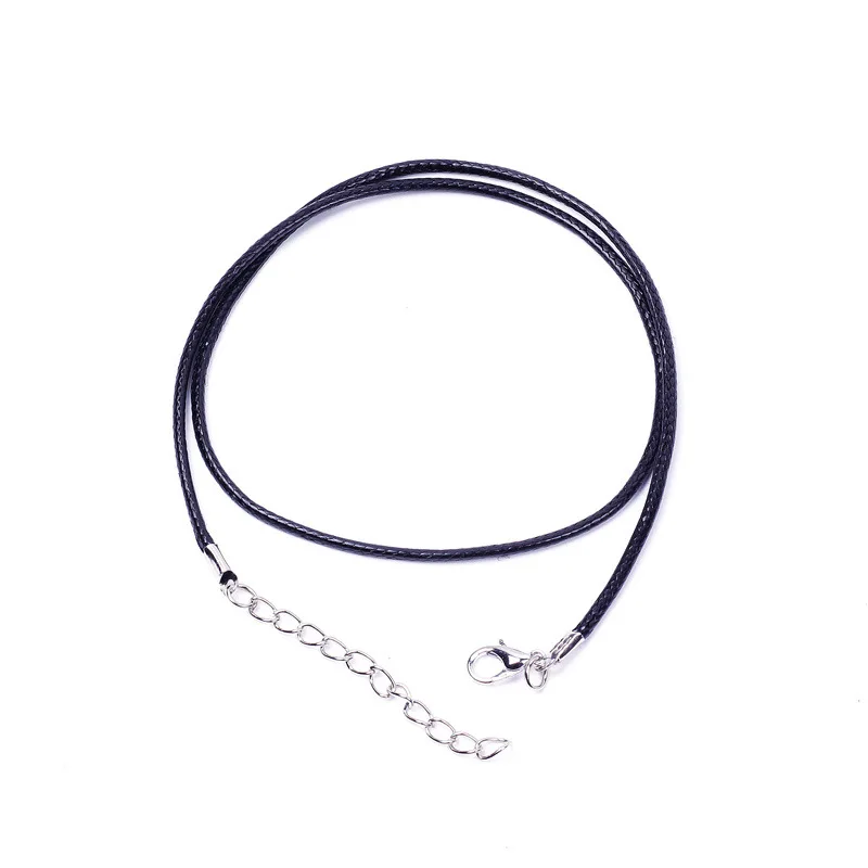 Corde d\'avertissement en cuir PU noir, collier pendentif JODIY, accessoires de bijoux exécutifs, 45cm, 50cm, 55 cm, 60cm + 5cm, 20 pièces