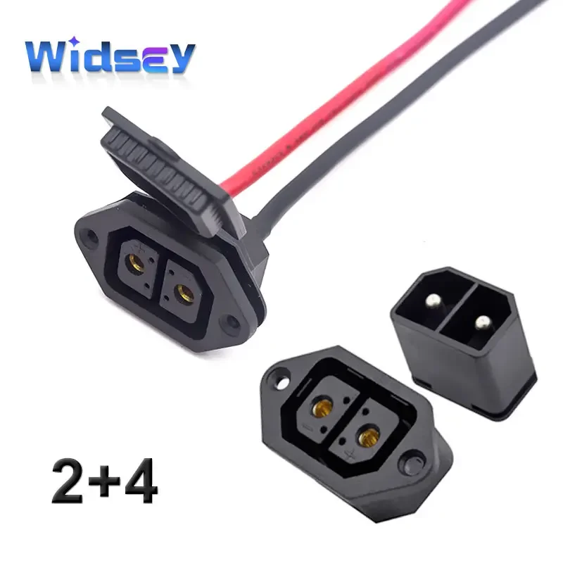 

40A 2+4 Power Plug Electric Vehicle Iron Tower Changing Electricity Interface Lithium Battery Charging and Discharging Socket