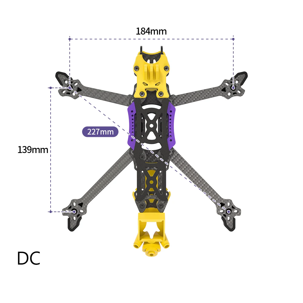 EVA5Pro 5-Inch Carbon Fiber FPV Drone Frame KIT - DJI O3/O4/Vista Compatible,152g Lightweight (XH/DC Models),For FPV DIT Parts