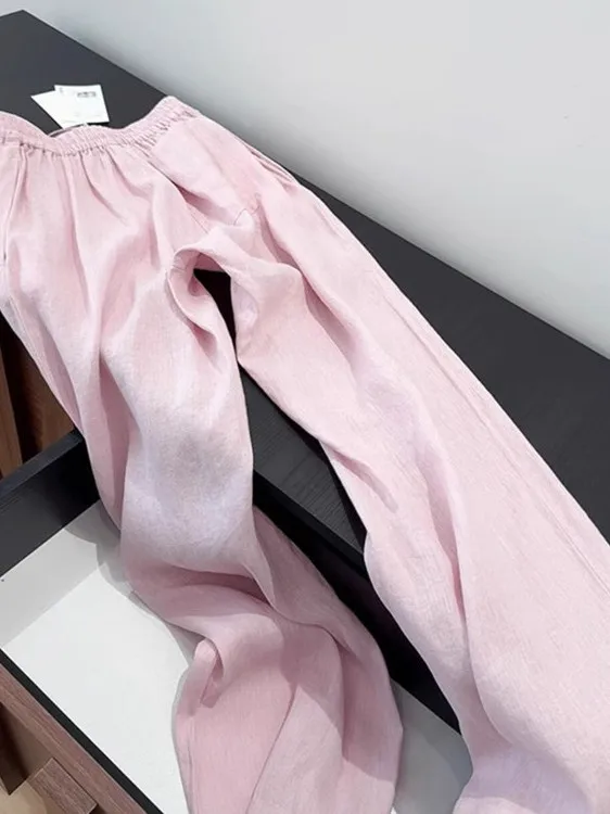 

High-End plus Size Wide Leg Pants Women's Summer Thin Korean Style Lazy Sweet Anti-Aging Casual Pants Loose Fit High Waist