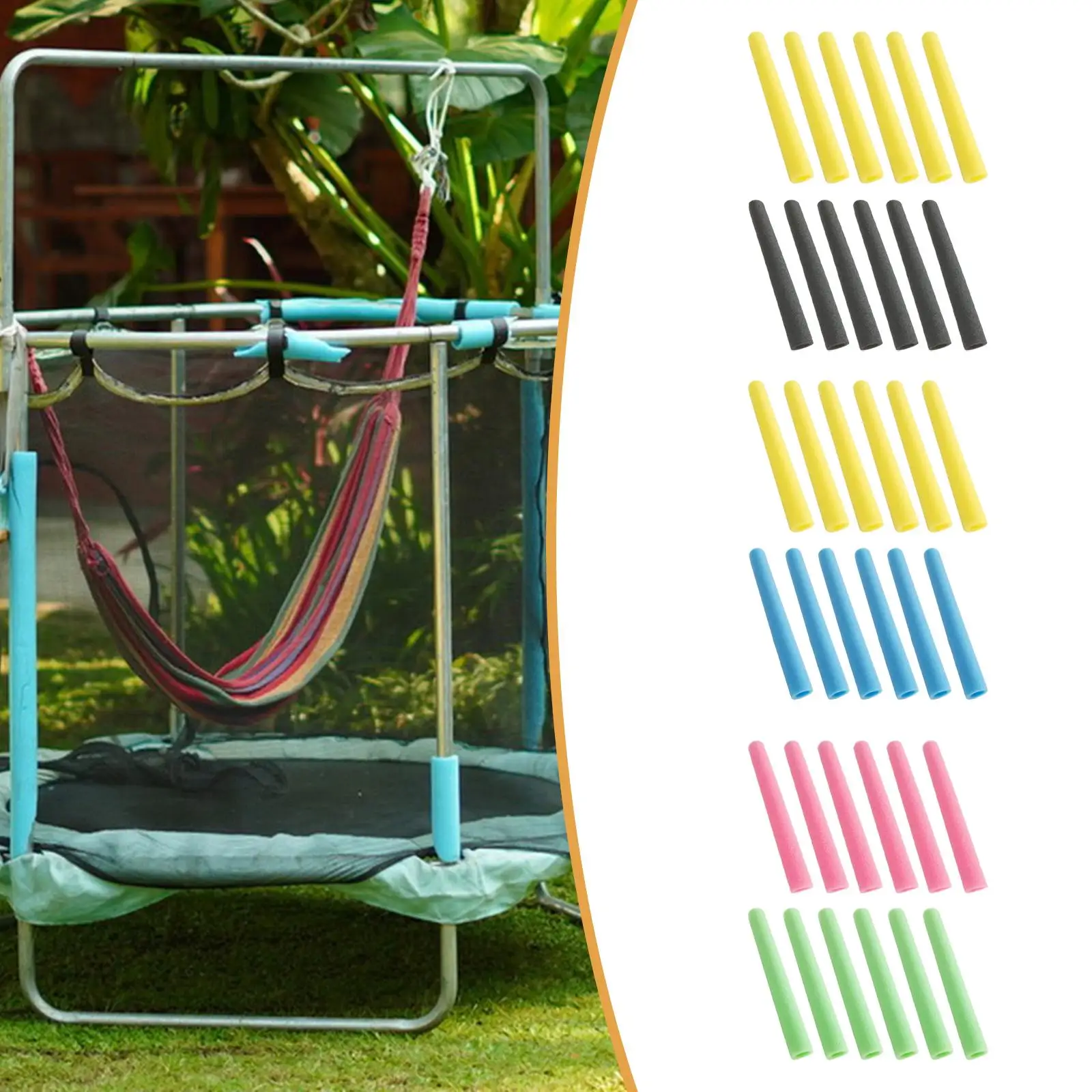 12Pcs Trampoline Pole Foam Sleeves Lightweight with 2 Colors Padding for Garden Children Trampoline Accessories Indoor Outdoor