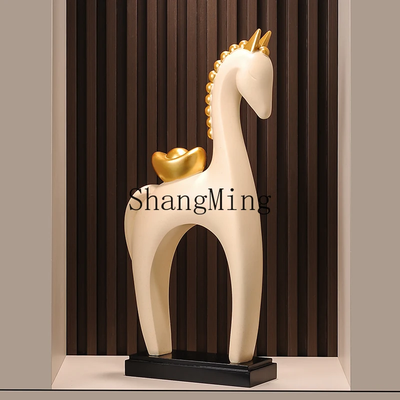 

SM modern ornament large entrance decorative horse TV cabinet light luxury high-end housewarming opening gift