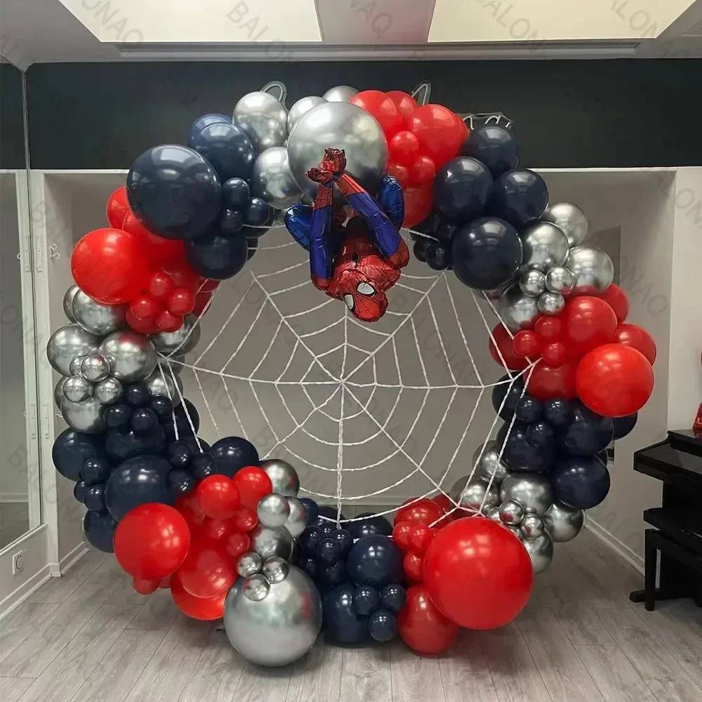 

109pcs Set Spiderman Theme Superhero Latex Balloons Boys Birthday Party Decor Toys For Kid Baby Shower Party Supplies