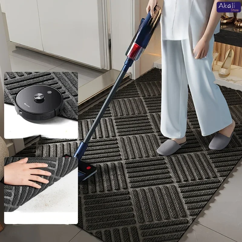 Thick Durable Absorbent Entrance Mat Modern Non-Slip Rubber Doormat with Twill Edge Design for Indoor Porch Patio 6