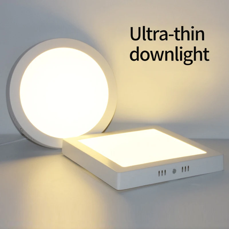 Luz Led de techo ultrafina de 1 pulgadas para sala de estar, oświetlenie dormitorio, 6W, 12W, 18W, 24W 90V-265Vhigh brightness