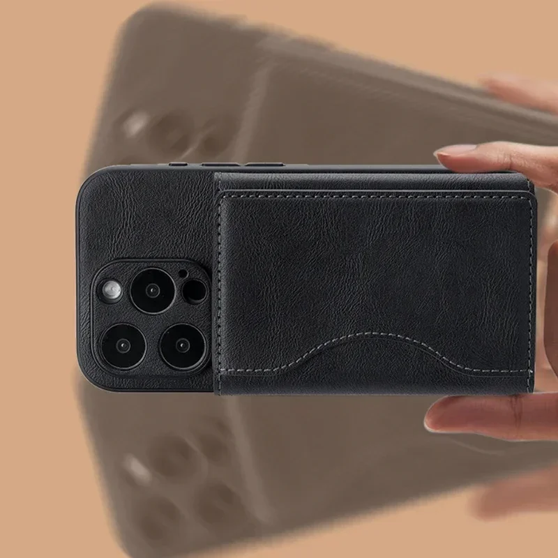 ل Magsafe محفظة حامل بطاقة آيفون 17 16 برو ماكس سامسونج S26 S25 الترا Macsafe المغناطيسي حافظة جلدية الامتزاز ملحق #5