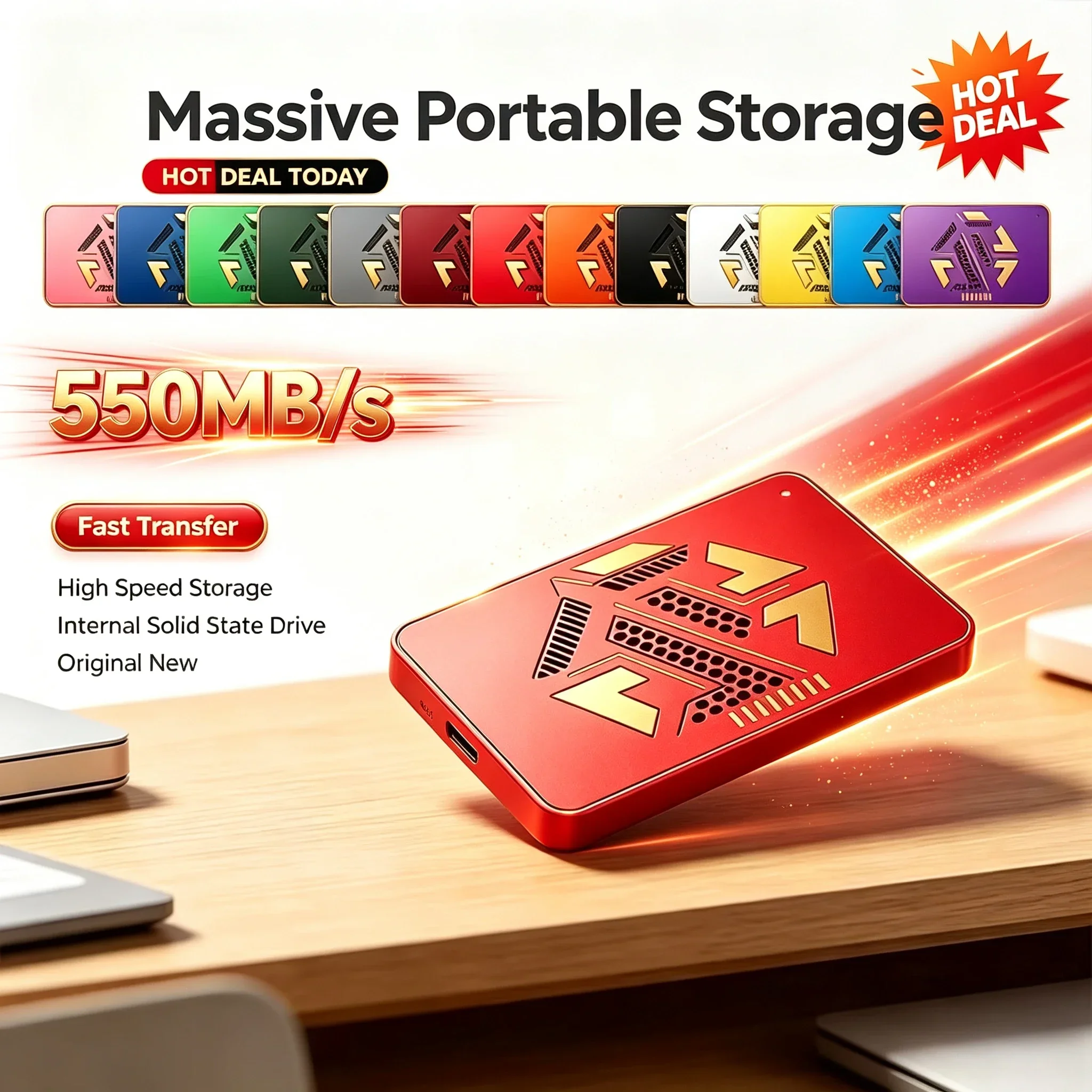 New A3 Series Elements Portable 2.5" High-Speed Transfer External Hard Drive USB3.0 On-the-Go HDD 2TB 4TB Fast Backup for Gaming
