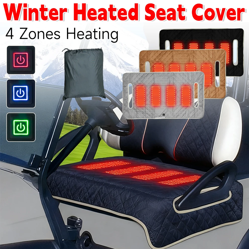 

Golf Cart Seat Blanket Waterproof Heated Seat Cushion Travel Sports Cart Seat Cushion Cover for Most Golf Carts