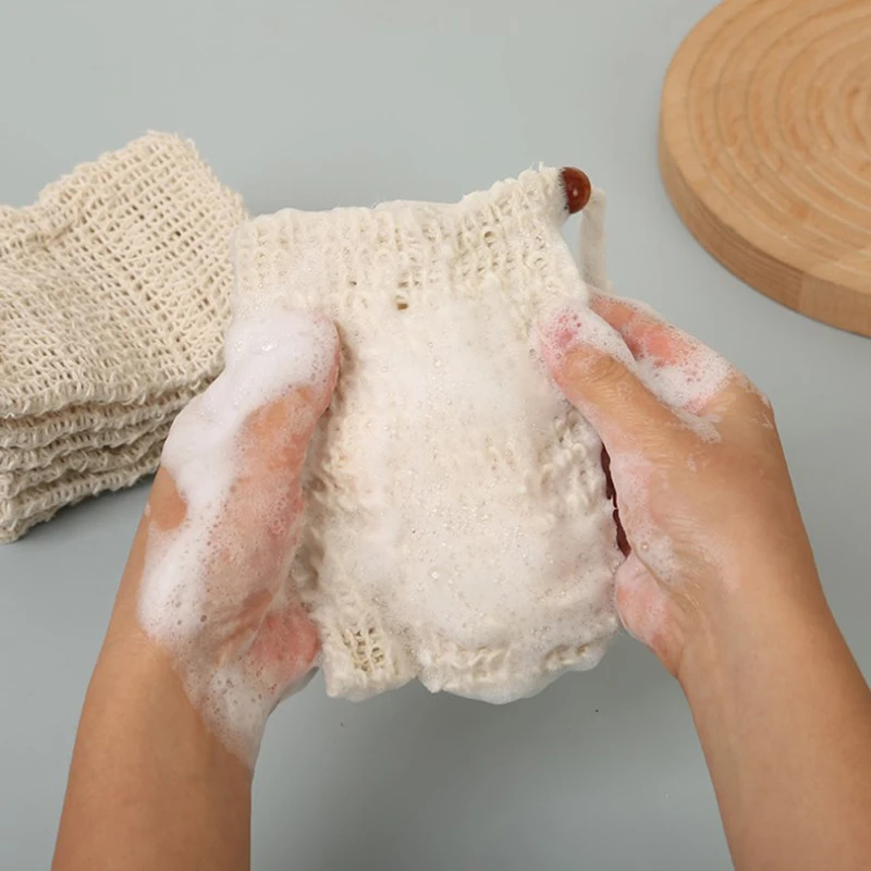 Bolsa de jabón de Sisal Natural para ducha, soporte de ahorro de jabón Exfoliante para baño y ducha