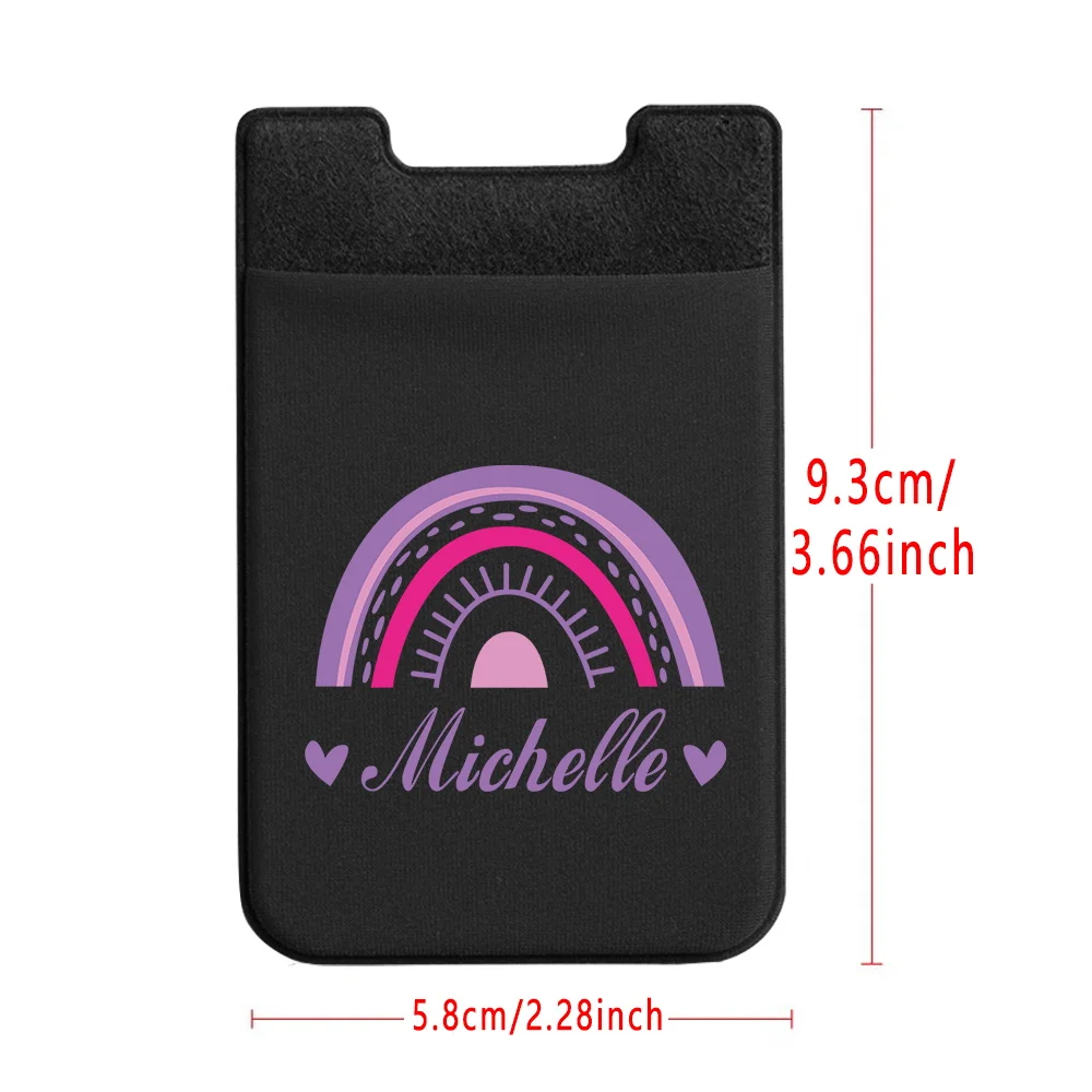 Personalized Customized Fashion Elastic Business Card Holder Mobile Phone Wallet Credit Card ID Card Holder Sticker Pocket