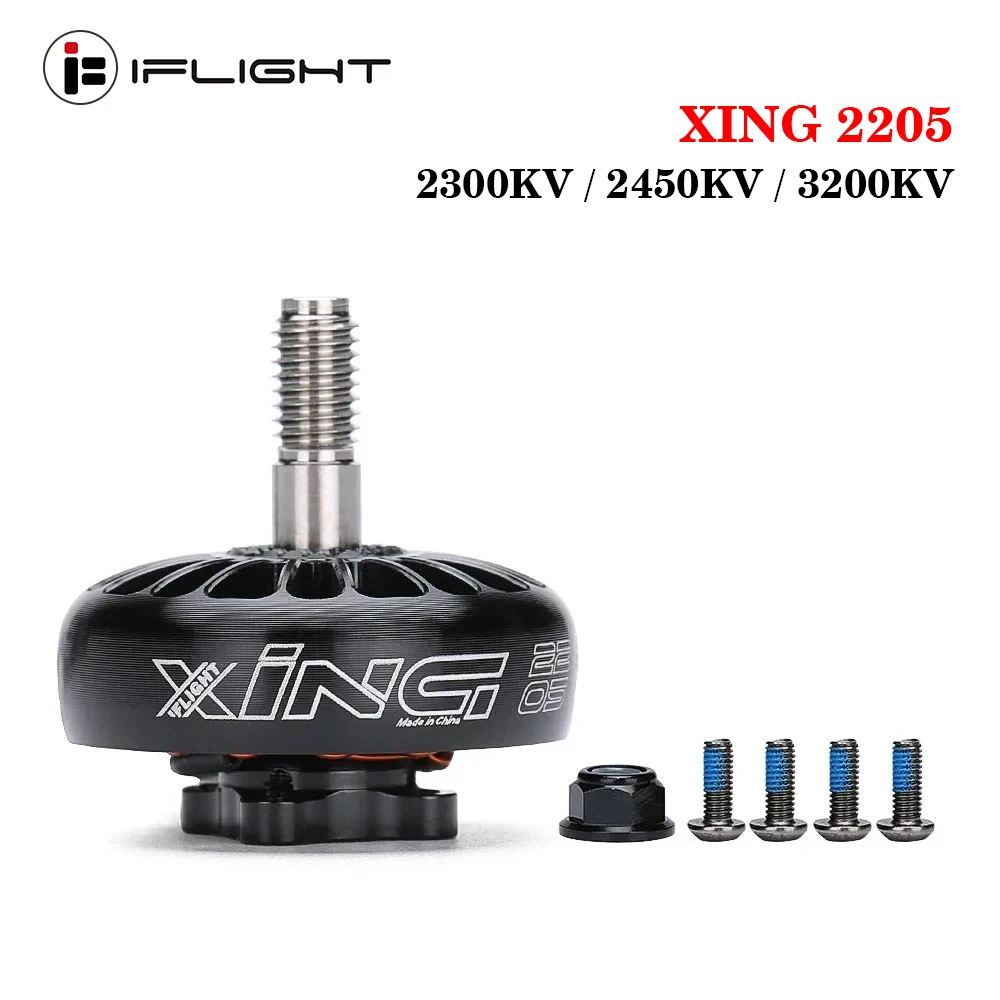 IFlight XING 2205 2300KV / 2450KV / 3200KV 4-6S FPV NextGen Motor Black with 12*12mm/ M2 Mounting Hole for RC FPV Racing Drone