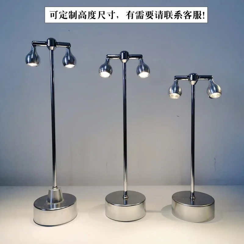 

New LED charging bar table lamp creative metal straight table lamp high service light single and double head spotlig