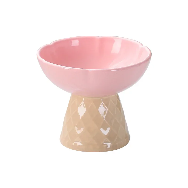 Cat Raised Ceramic Bowl Cute Pet Food Water Feeding Bowls Elevated Tilted Puppy Dogs Drinking Eating Bowl Pet Supplies