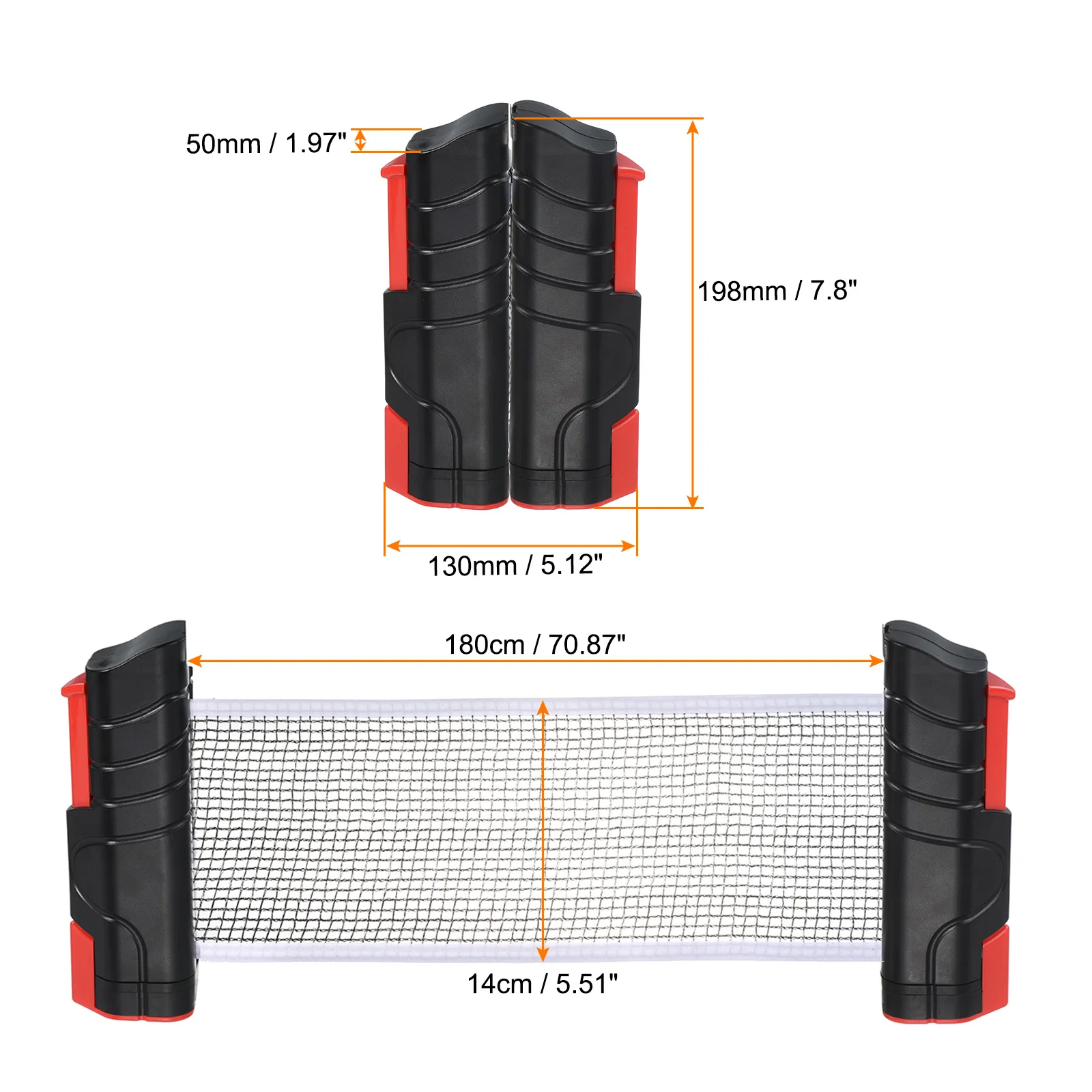 Bis zu 2,2 Zoll einziehbares Ping-Pong-Netz, tragbares Tischtennisnetz und Pfostenersatz, jedes Tischsport-tragbares Ersatznetz