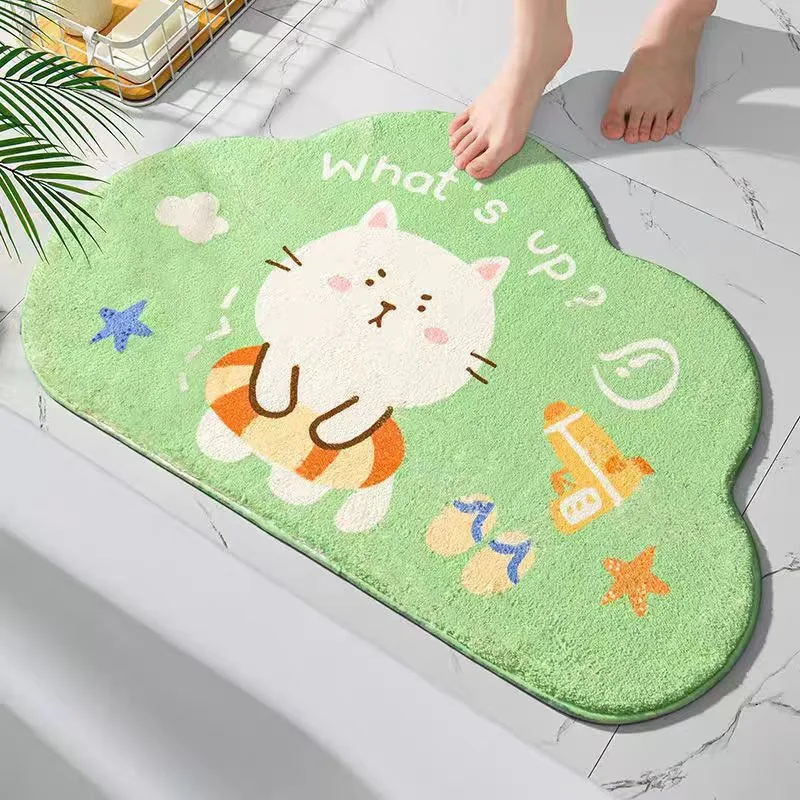 Imitation cashmere bathroom floor mat toilet toilet toilet door  absorbent foot mat household quick-drying carpet