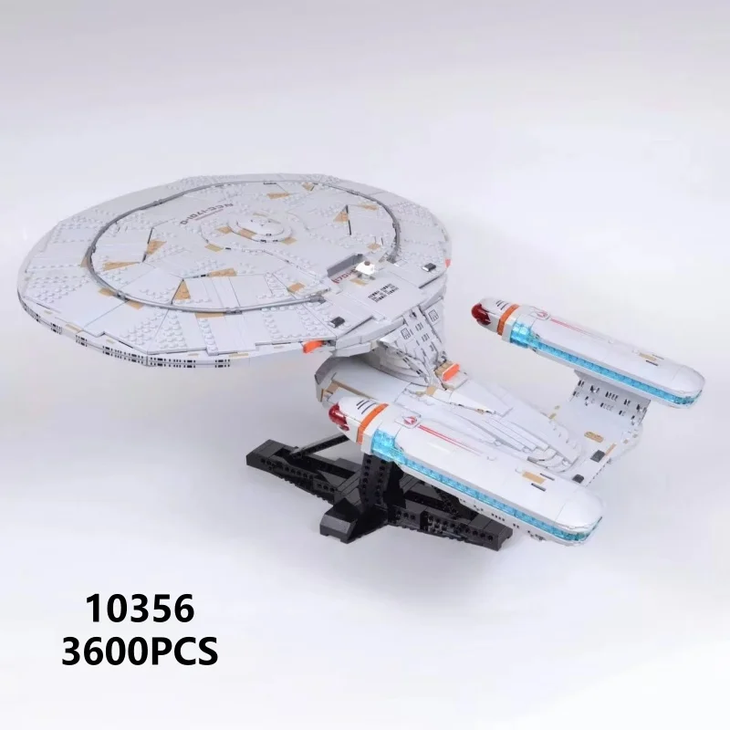 

10356 Star Trek Federation Starship Enterprise Spacecraft Birthday Gift 3600PCS Bricks Children Educational Toys