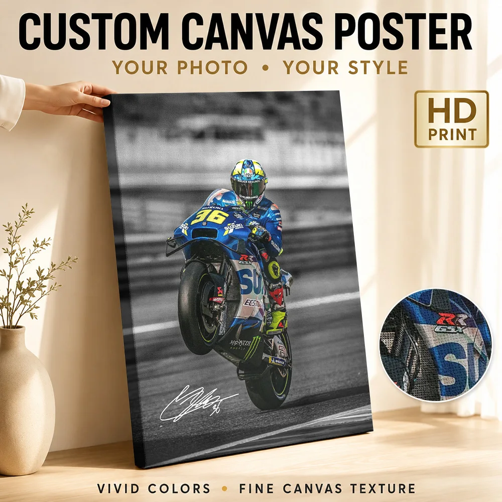Joan Mir MotoGP Canvas Poster Customized Modern Aesthetic Wall Paintings Decoration for Bedroom Collectible Ready to Hang Gift