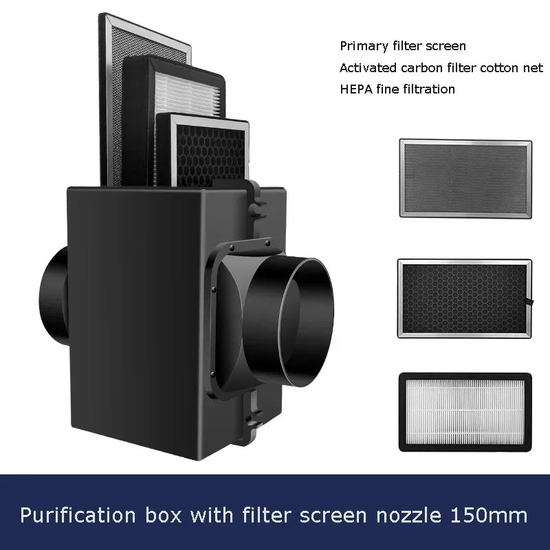 

3 Layers Purification Filter Box with Hepa and Carbon Filter For Ventilation System HVAC System Heating And Cooling Ventilation