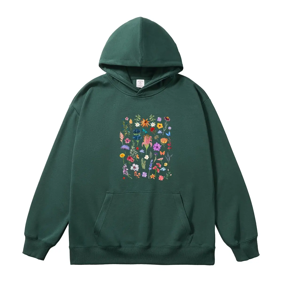 Female Classic Hooded Pullover Oversized Women's Hoodies Colorful Flower Graphic Printed Sweatshirt Autumn Thick Sportswear