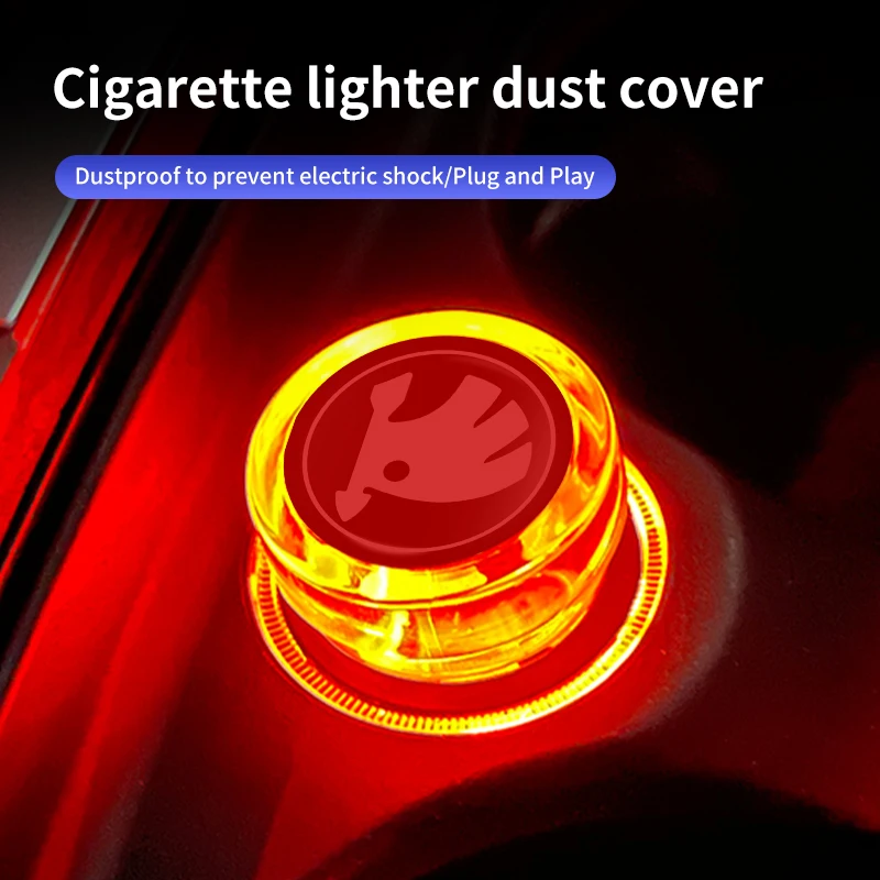 Car Accessories Cigarette Lighter Cover Button Protective Case Dust Cap For Skoda Octavia Superb Rapid Kodiaq Karoq Fabia Kamiq
