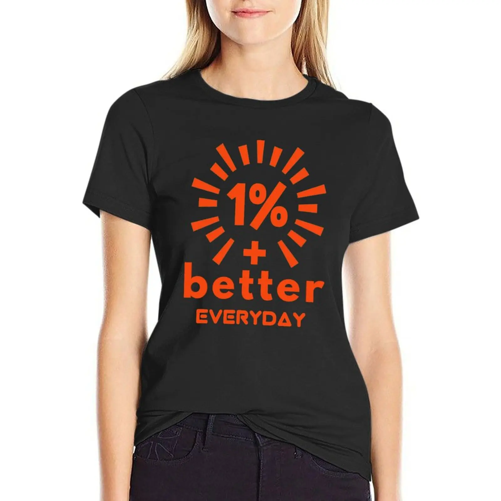 

ONE PERCENT BETTER EVERYDAY T-Shirt summer top cute tops Blouse animal print shirt for girls Women t shirt