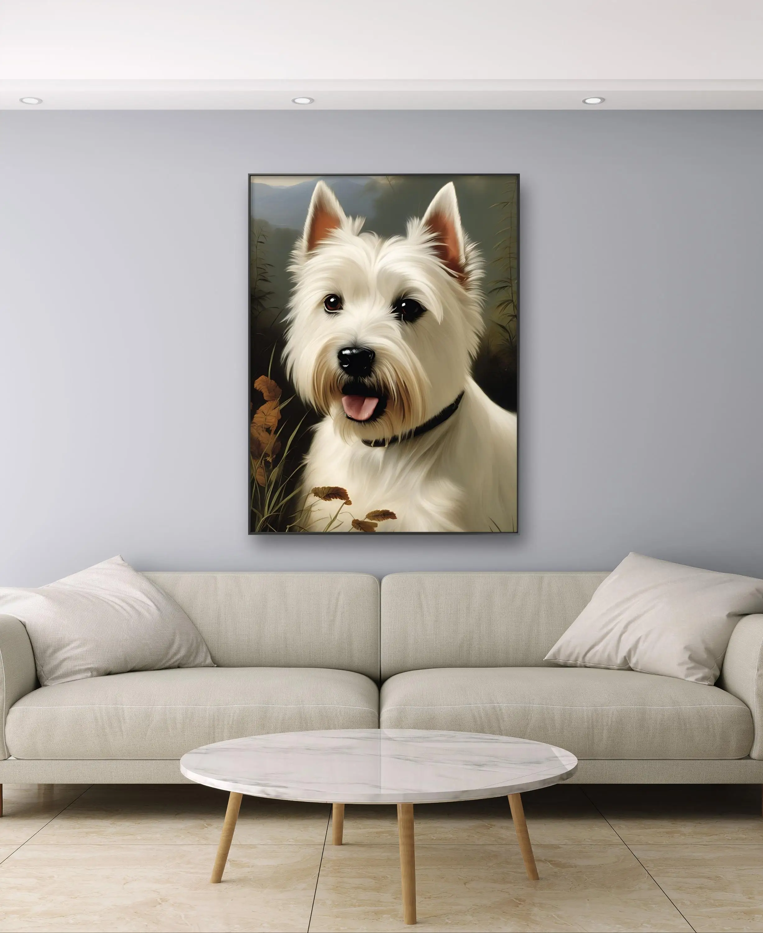 West Highland White Terrier DIY لوحة زيتية رقمية ملونة مرسومة يدويًا لتزيين جدران المنزل مشغولات يدوية بسيطة #3