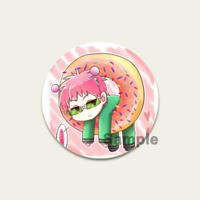 Saiki K HD Print Anime Brooches Saiki Kusuo Teruhashi Kokomi Cartoon Badge Handmade Pins for Backpack Clothes Gift Accessory