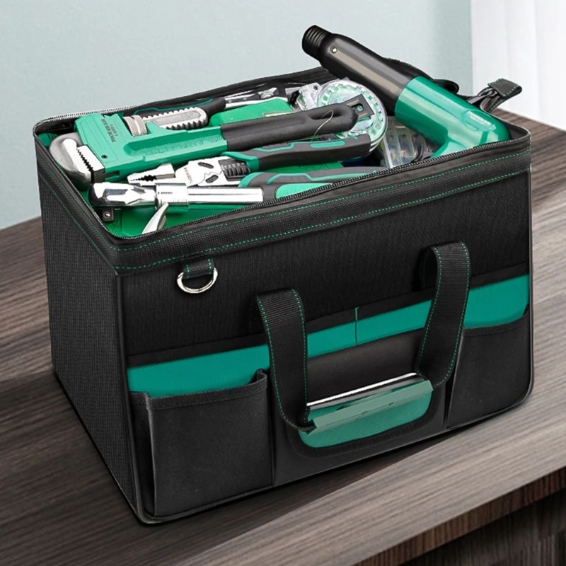 Bolsa ferramentas com vários compartimentos, pano oxford espesso à prova d'água para eletricistas e reparos domésticos