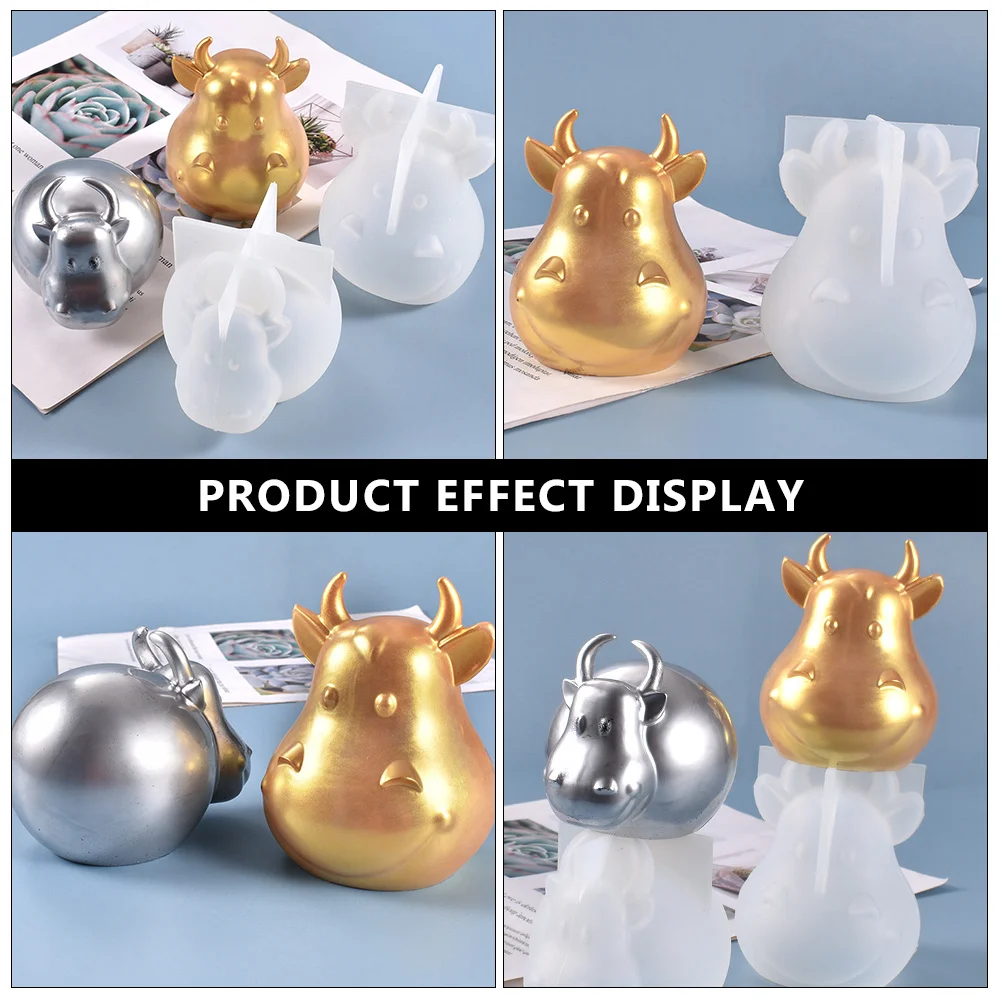 

Cow Shaped Silicone Mold Transparent Flexible For Diy Crystal Epoxy Craft Handmade Jewelry Art Decor Mascot Casting Mold