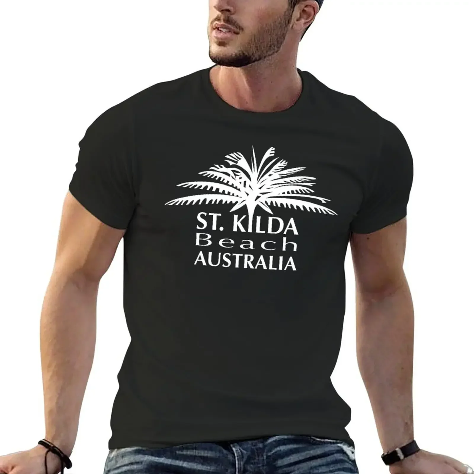 St.Kilda Beach Australia 4 T-Shirt baggy shirts Short sleeve tee cheap stuff mens champion t shirts