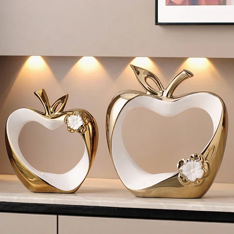 1pc Ceramic Apple Ornament Living room home decoration Entrance desktop decoration Feng Shui Accessories Housewarming gift