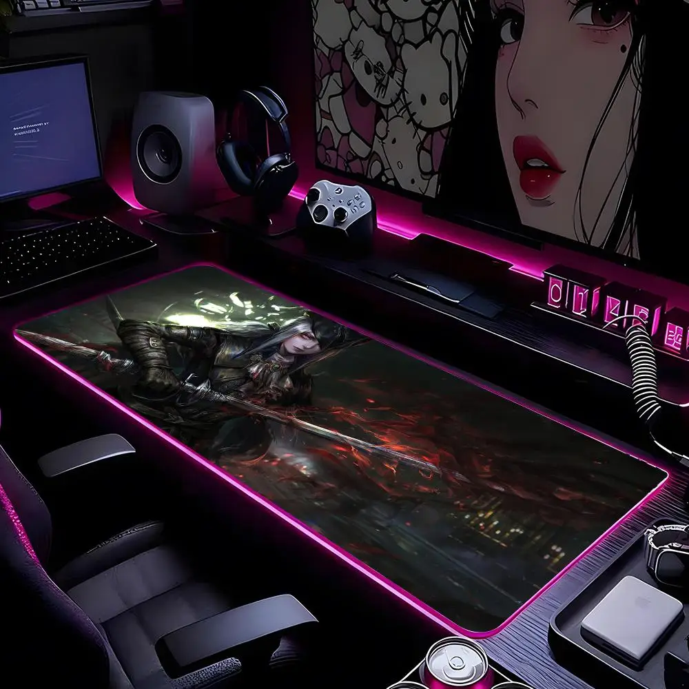 

B-Blo-odborne Mouse Pad Mousepad HD Printing Computer Gamers Locking Edge Non-slip RGB Mouse Pad XXL90x40cm Keyboard PC Desk Pad