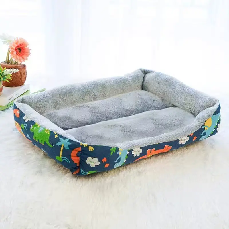 Universal Dirt-Resistant Dog Bed, Small Dinosaur Pet Mattress, Thick and Soft, Suitable for All Seasons, for Large, Medium, and Small Dogs