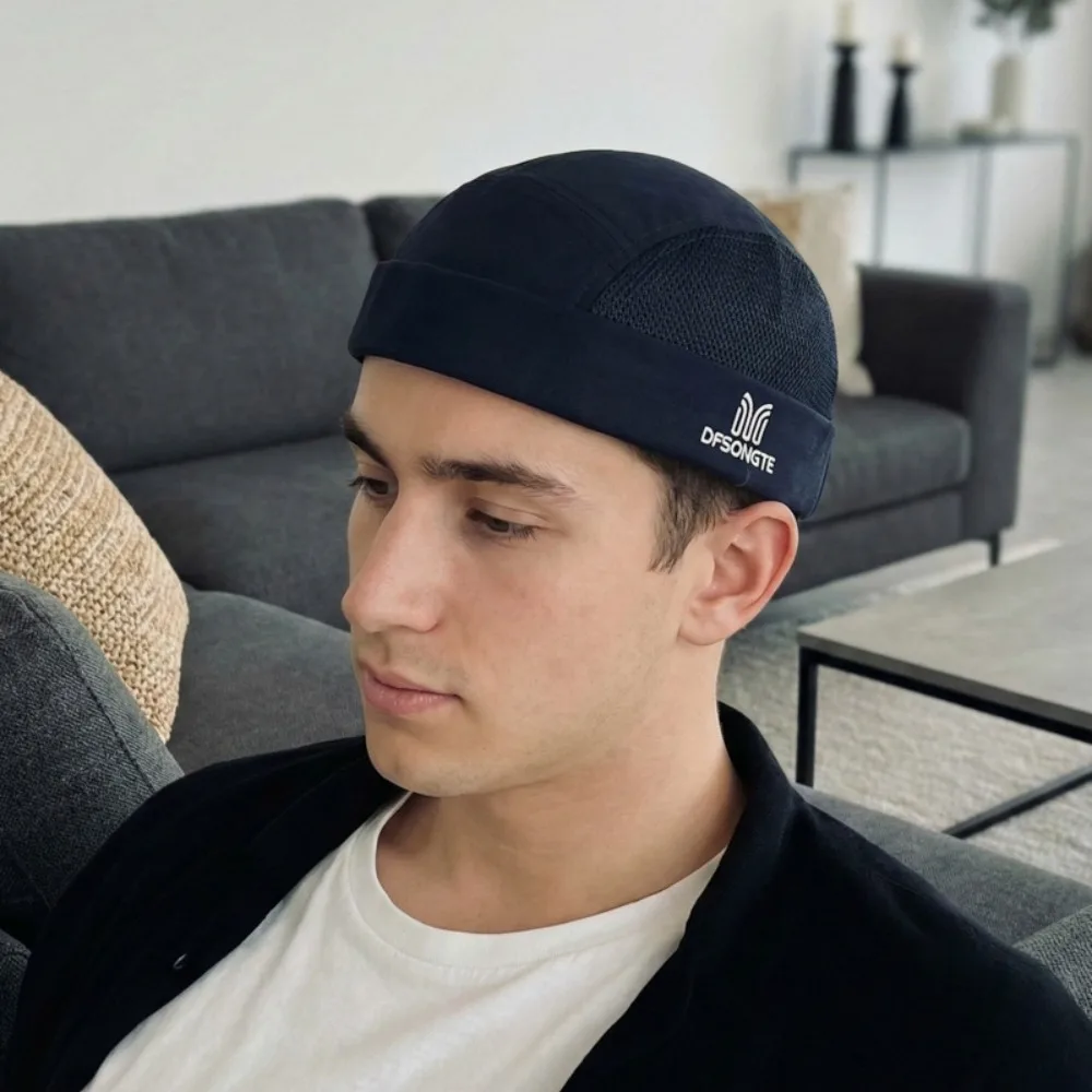 

Fashion Vintage Hip Hop Hat Street Style Adjustable Brimless Beanie Hat Cotton Solid Color Landlord Hat For Men Women