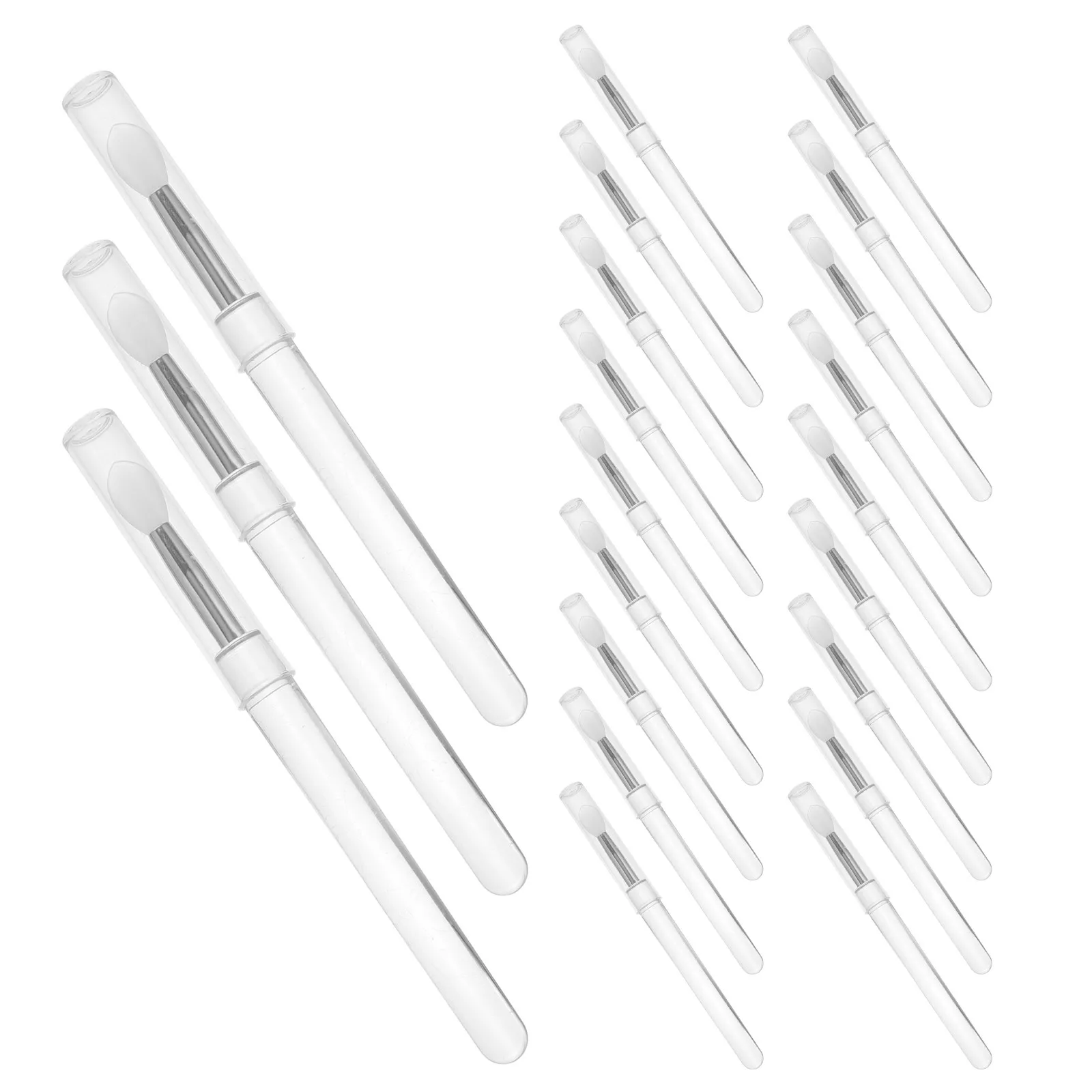 30Pcs Silicone Makeup Brushes Hygienic Easy-Clean Lip Concealer Eyeshadow Applicators with Cover Travel Friendly Professional