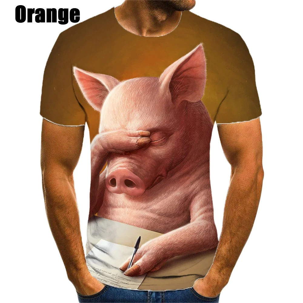 New Fashion Pig 3D Printed T-shirt Men\'s and Women\'s Summer Casual Short Sleeve Crew Neck Shirt Top