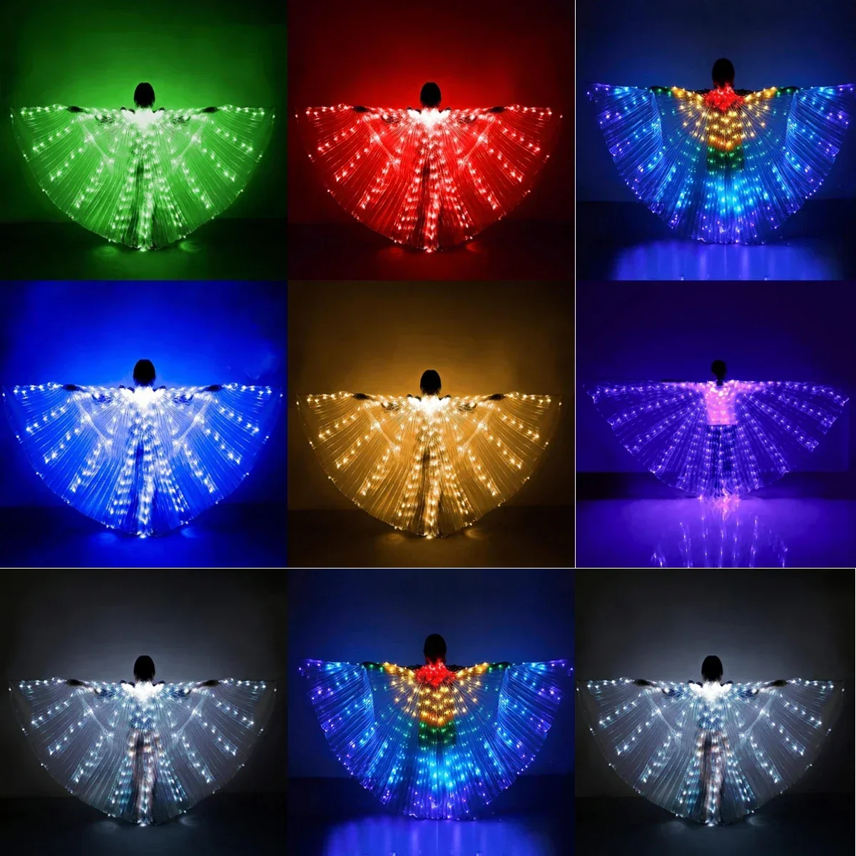 M18  Belly Dance Costume Angle Wing Belly Dance Glow Angel Dance Wing  Wing for Adults Child for Xmas Carnival Halloween